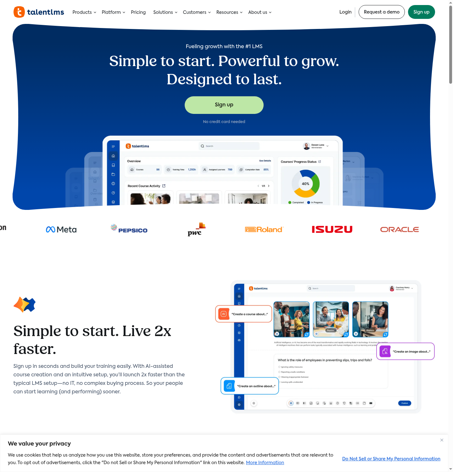 TalentLMS homepage