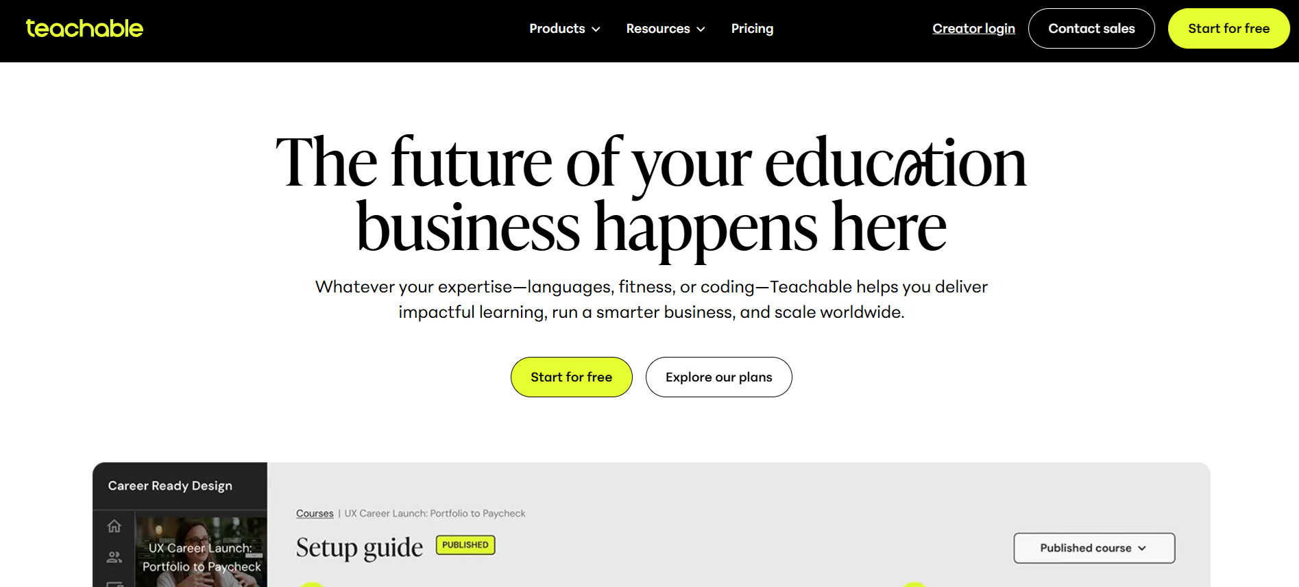 Teachable is all about speed and simplicity