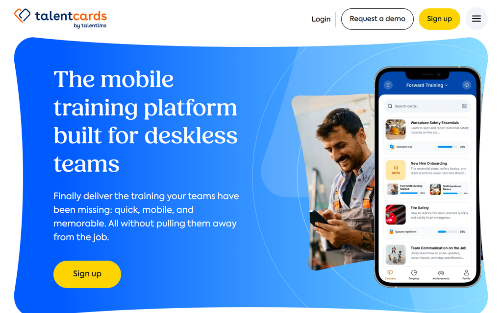 TalentCards homepage