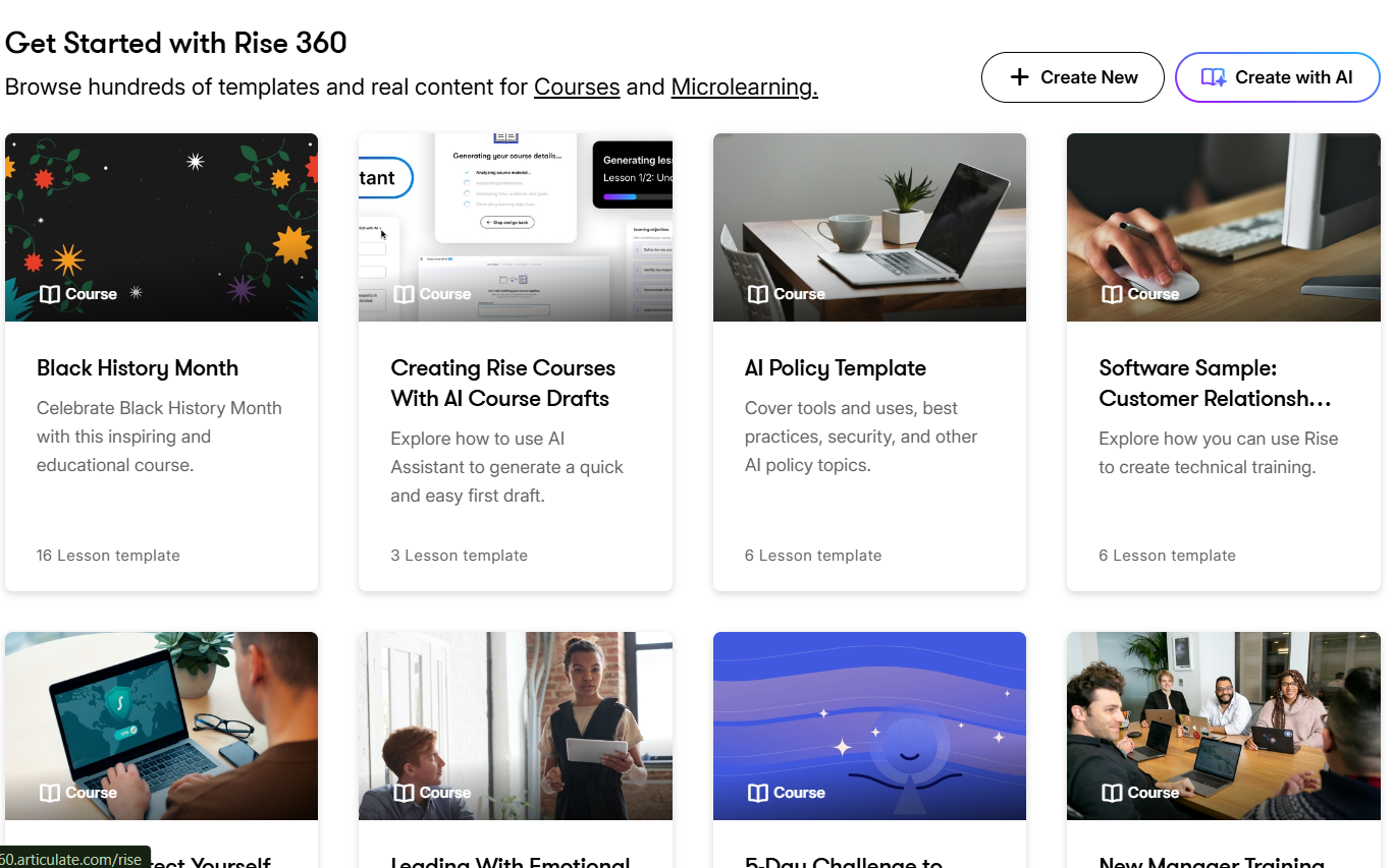 Articulate Rise UI