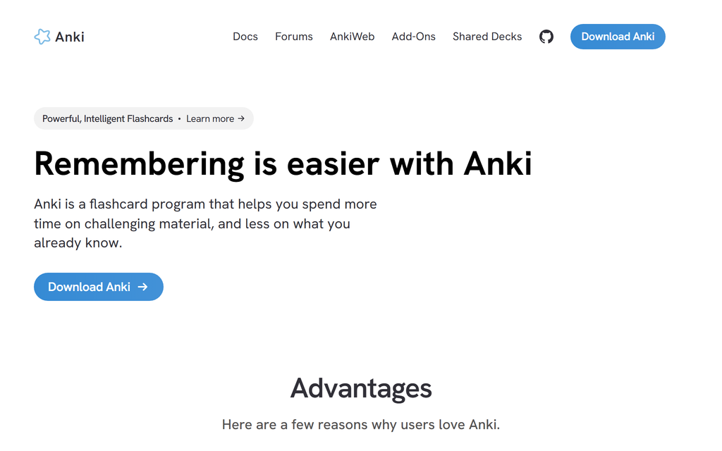 Anki 官网首页