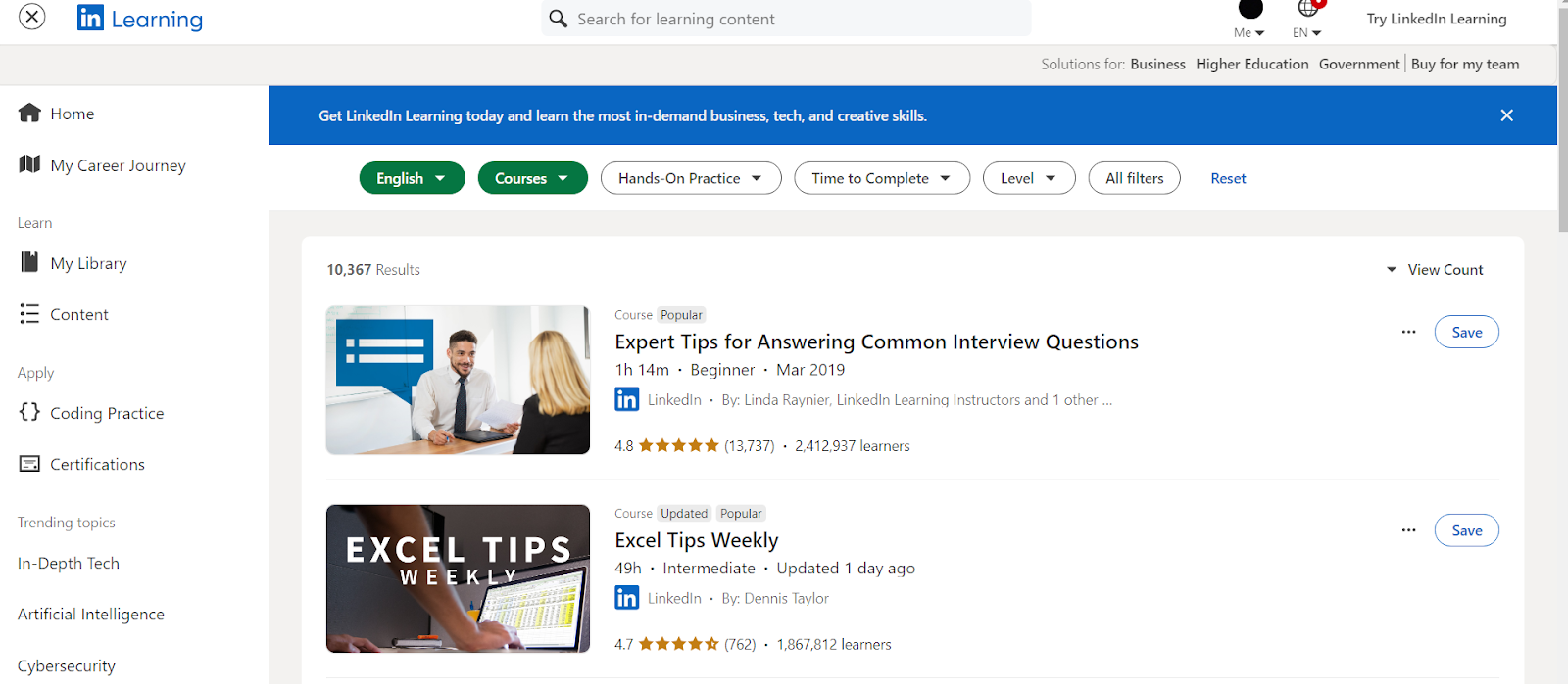 LinkedIn learning