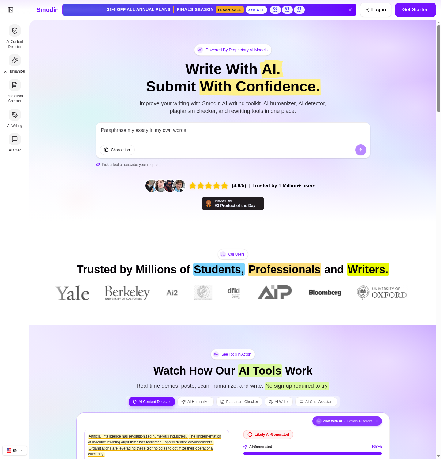 Smodin homepage