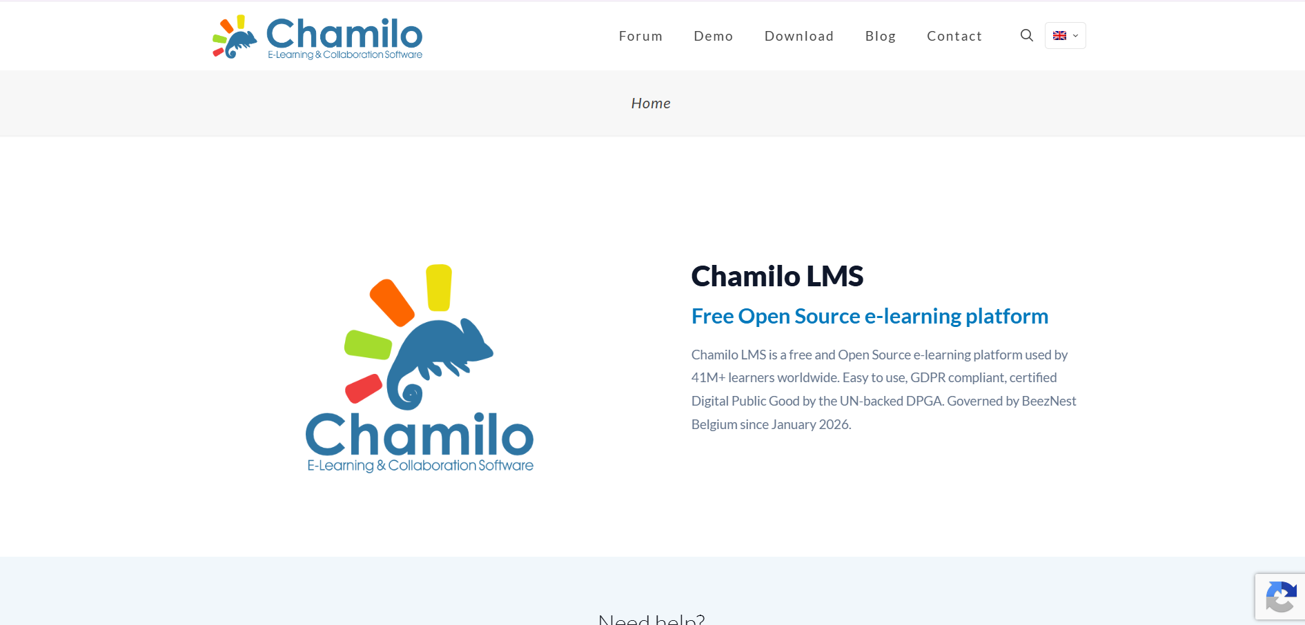 Chamilo homepage