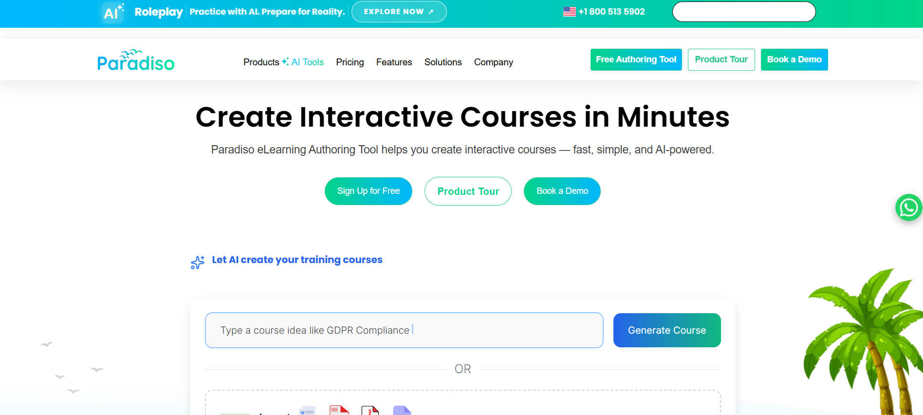 Paradiso create interactive courses in minutes