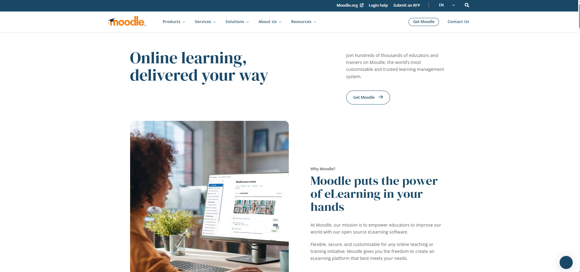 Moodle homepage