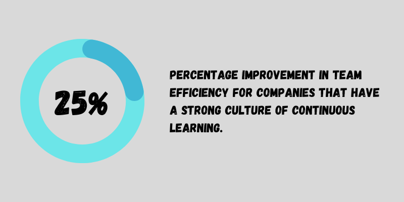 Percentage improvement in team efficiency because of continuous learning.