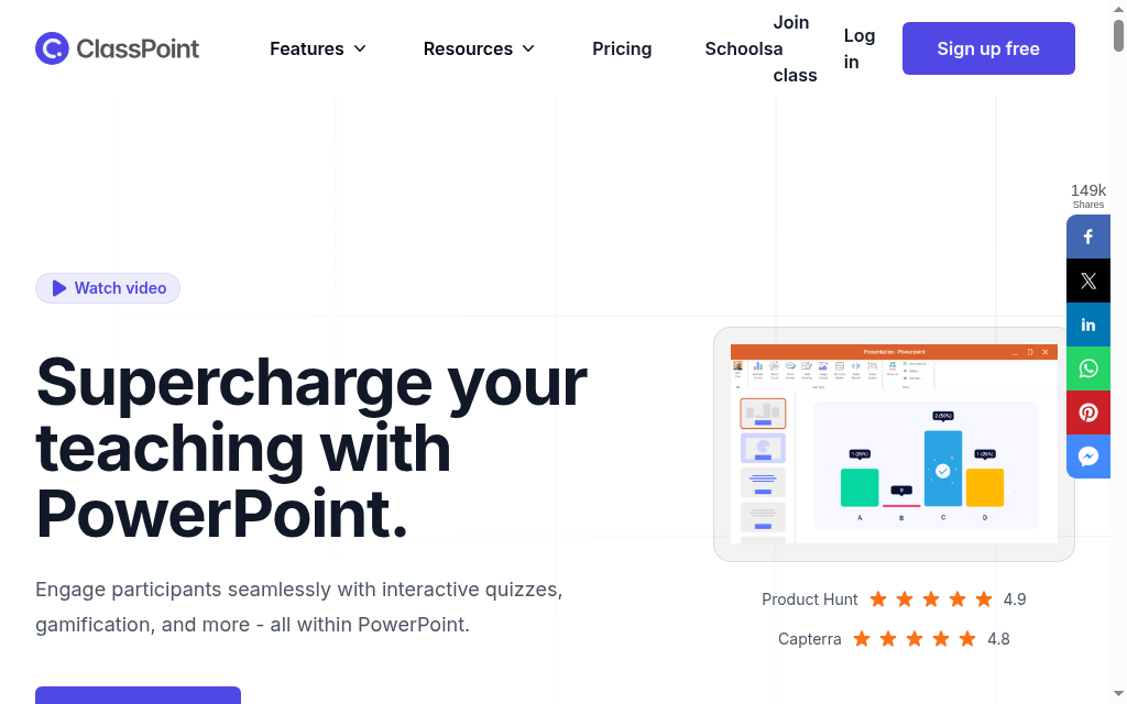 ClassPoint AI homepage