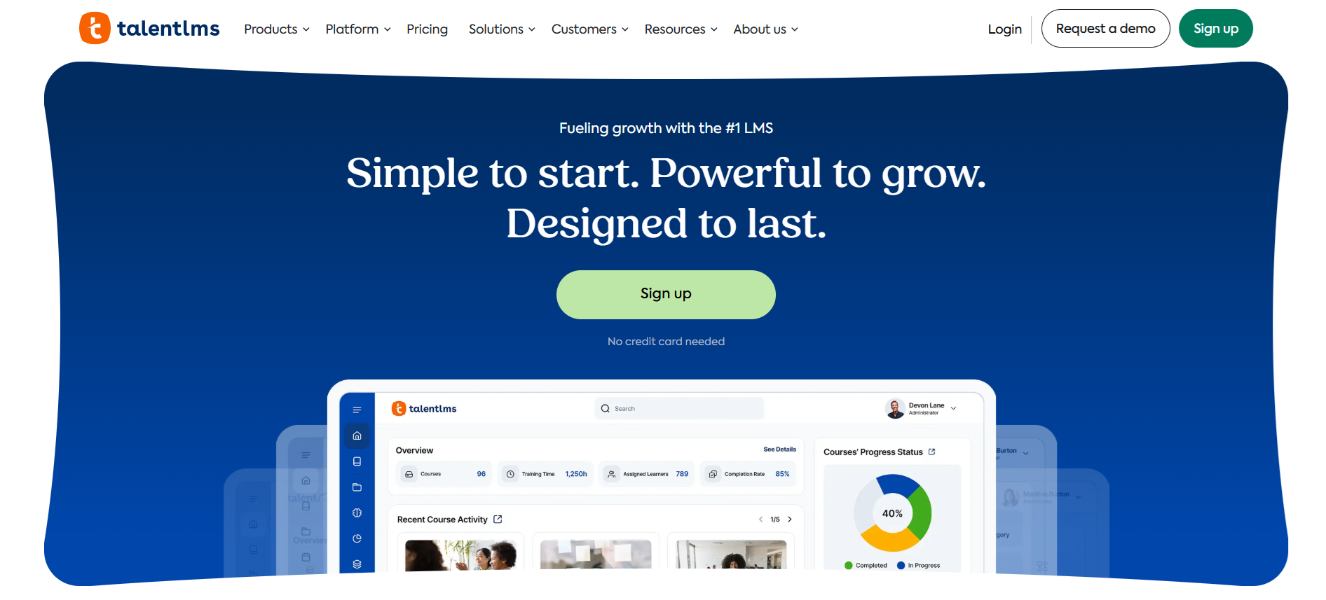 TalentLMS home page