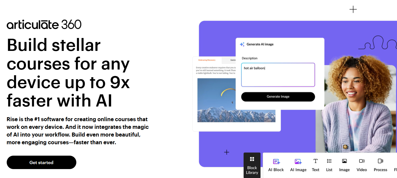Articulate Rise homepage