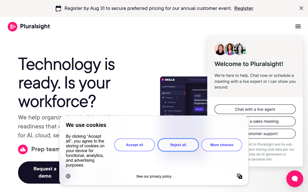 Pluralsight homepage
