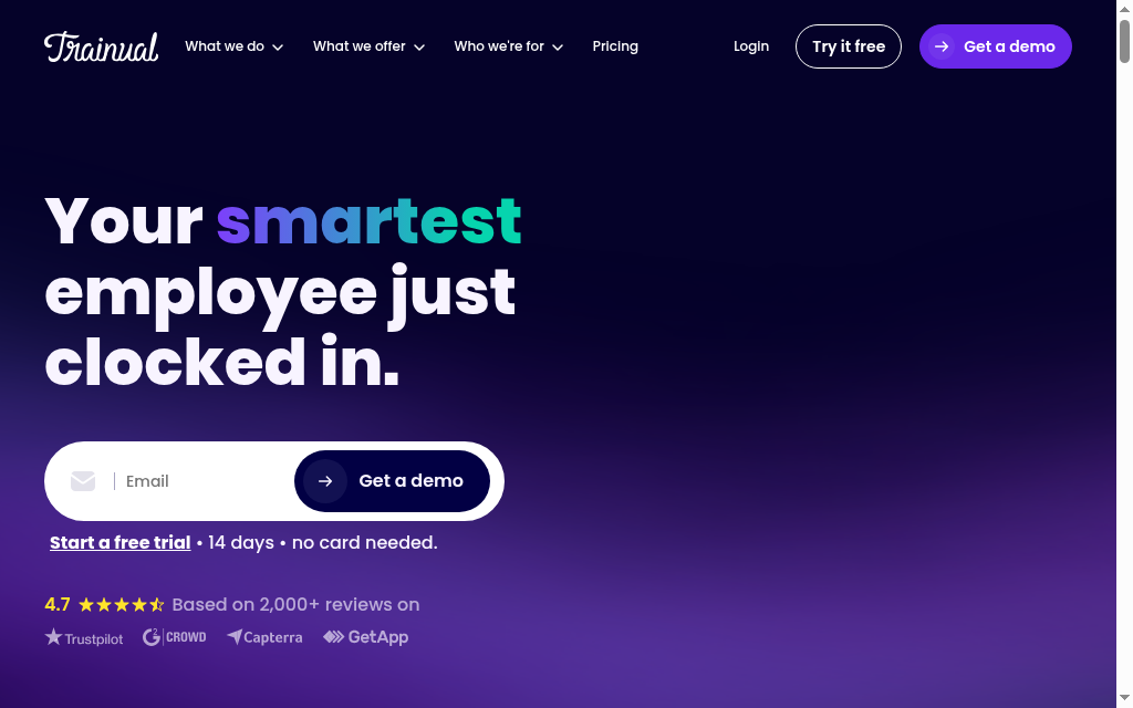 Trainual homepage