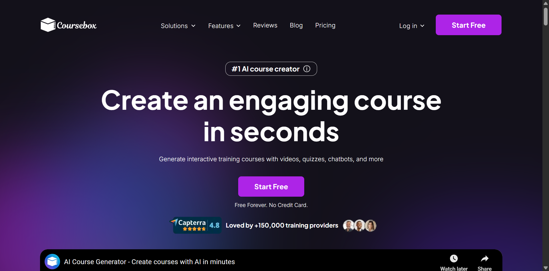 Create an engaging course in seconds with coursebox AI