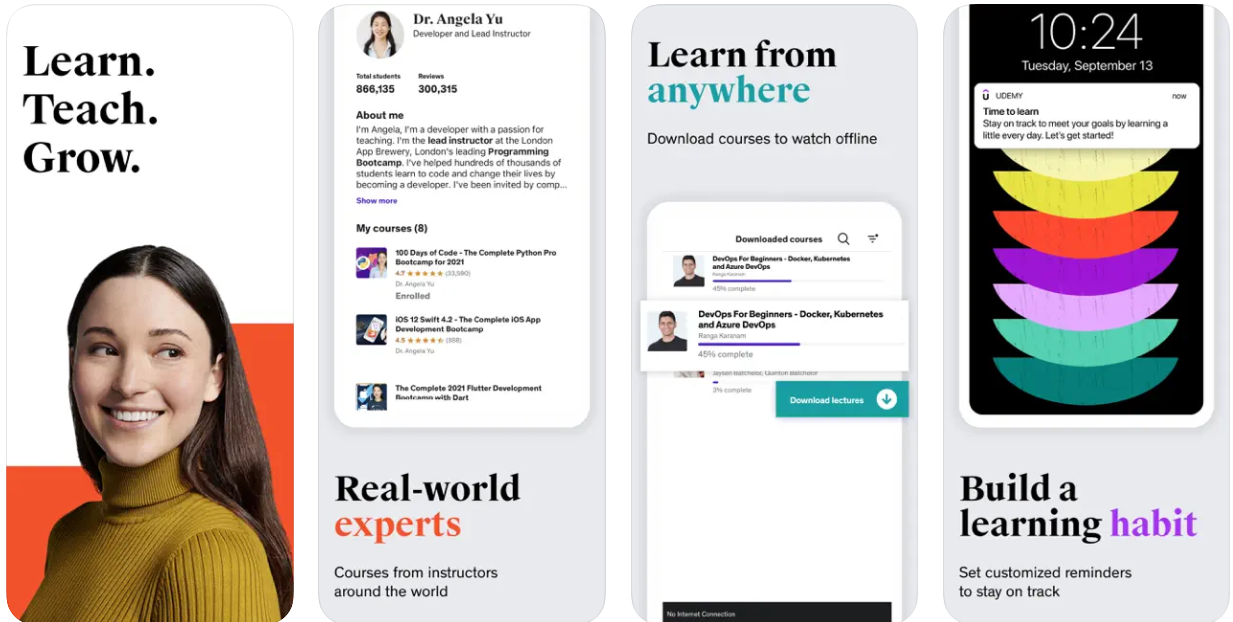 Udemy (Best eLearning App)