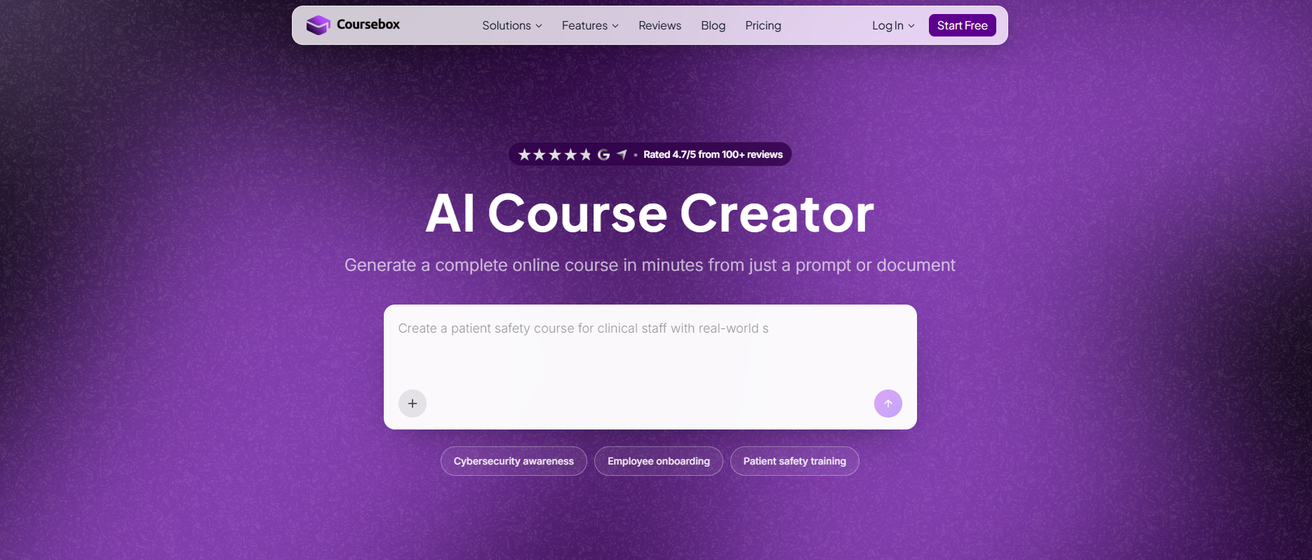 Coursebox homepage