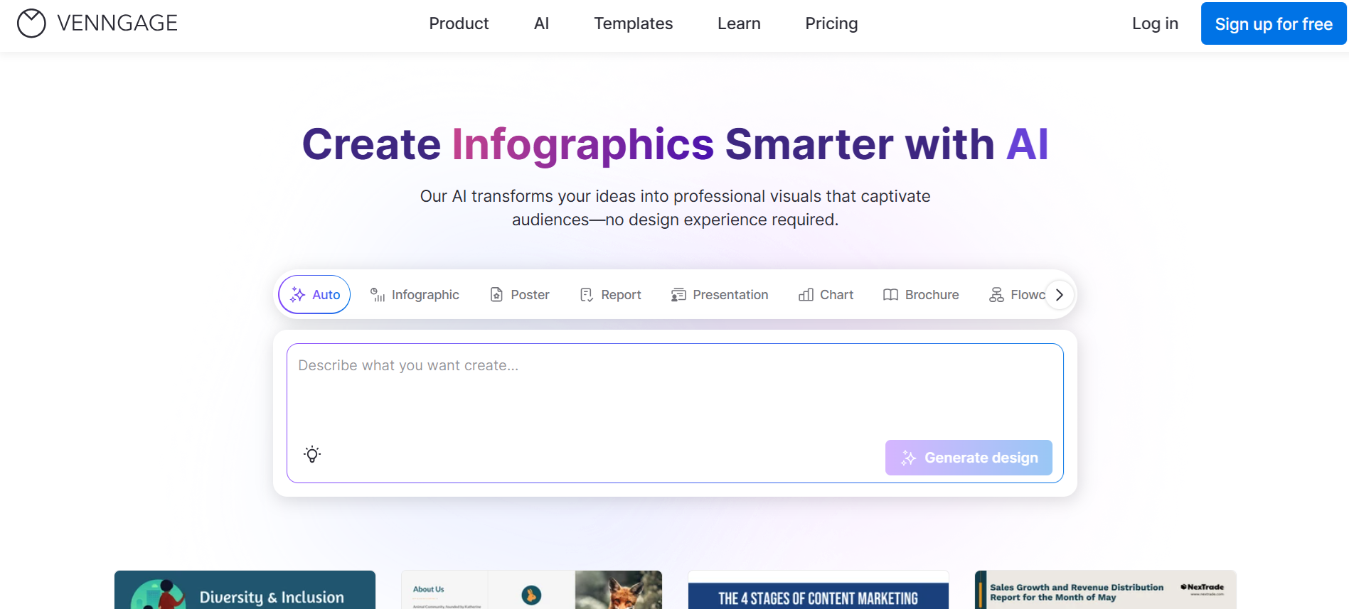 Venngage homepage