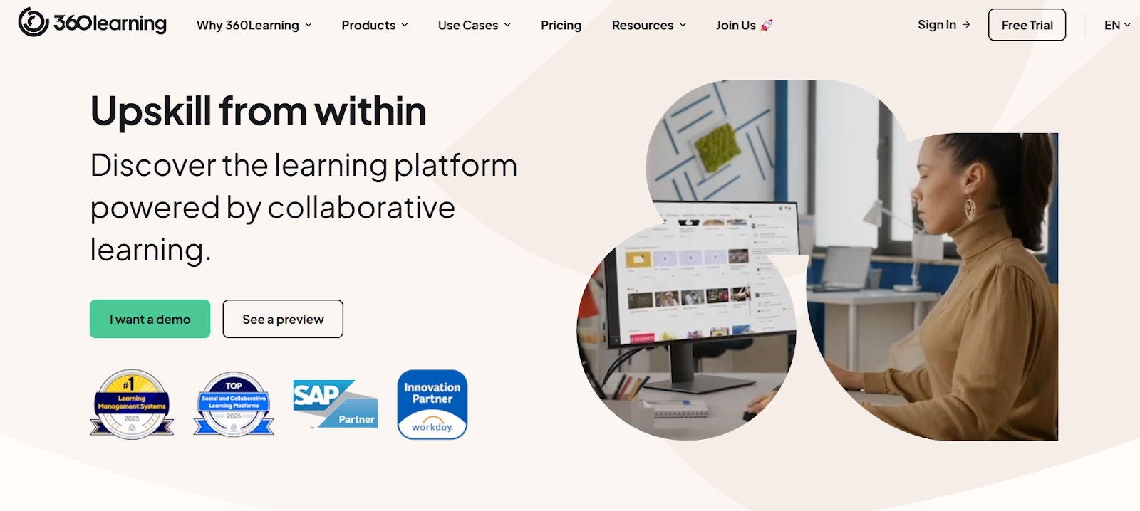 360Learning (Best Cloud–Based LMS for Social Learning)
