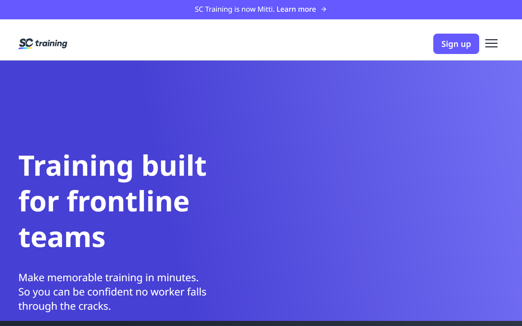 SC Training homepage