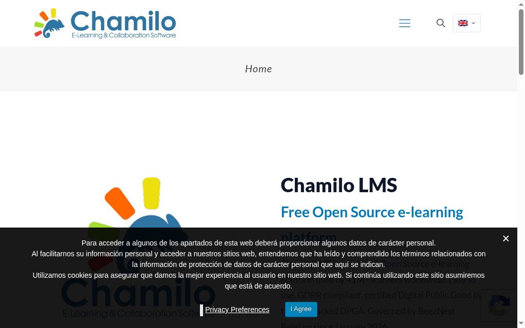 Chamilo homepage