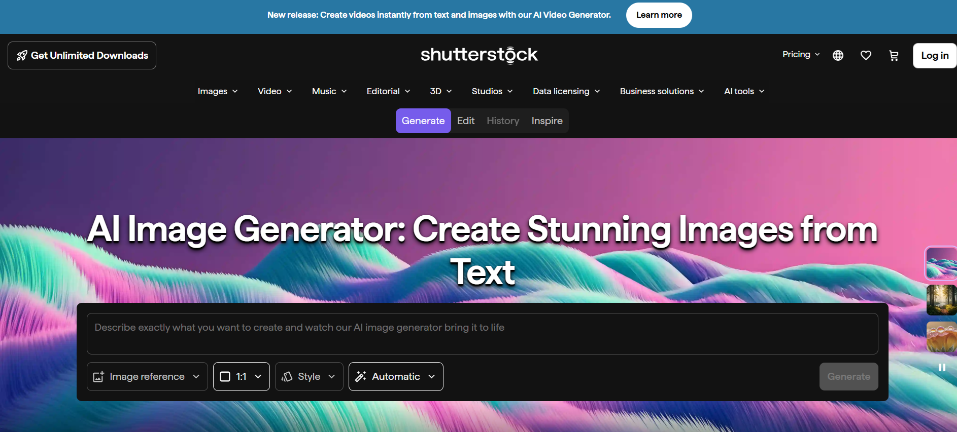 Shutterstock AI Image Generator