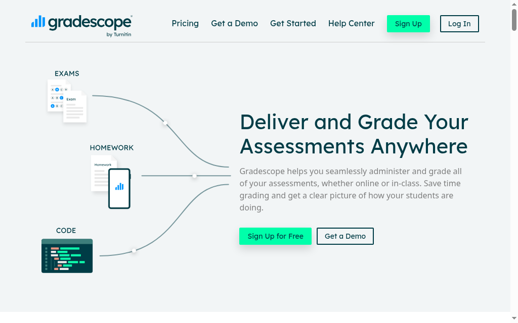 Gradescope homepage