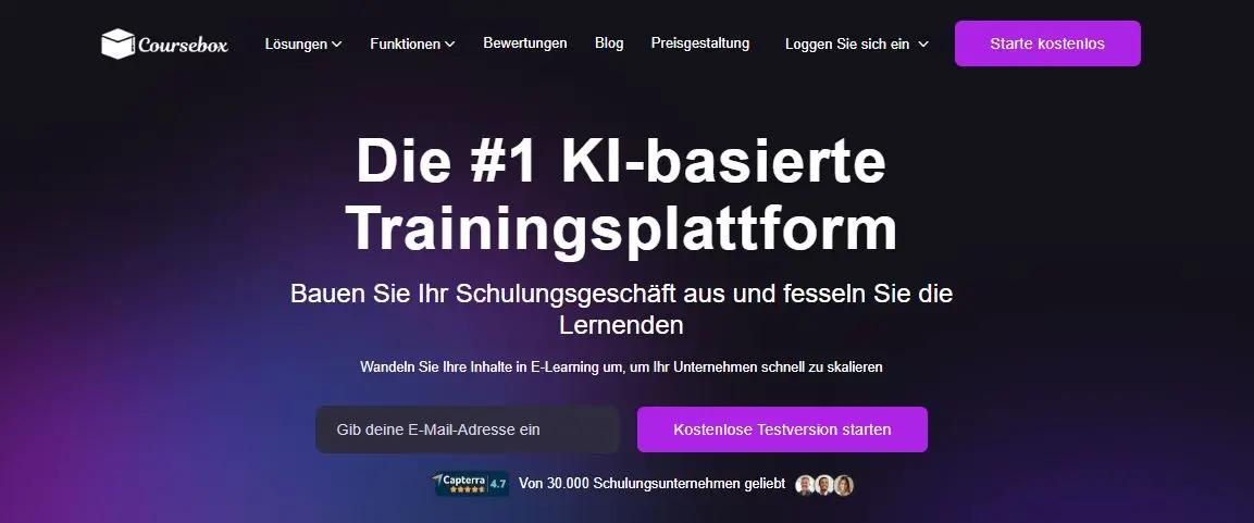 coursebox german hompage 