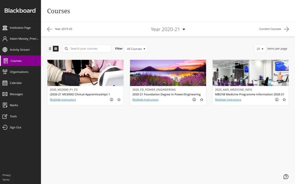 Blackboard UI