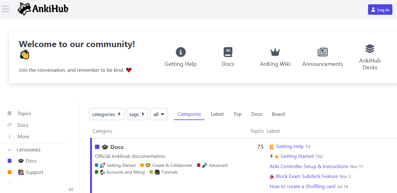Anki community forum