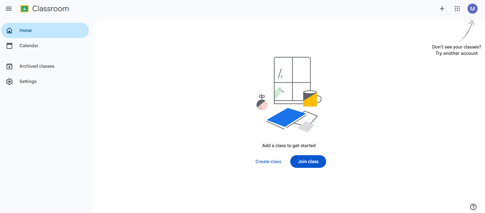 Google Classroom UI