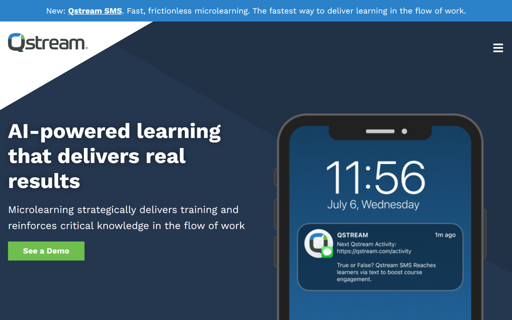 Qstream homepage