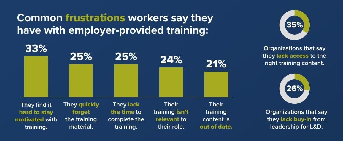 Frustrations employees have with company-provided training.