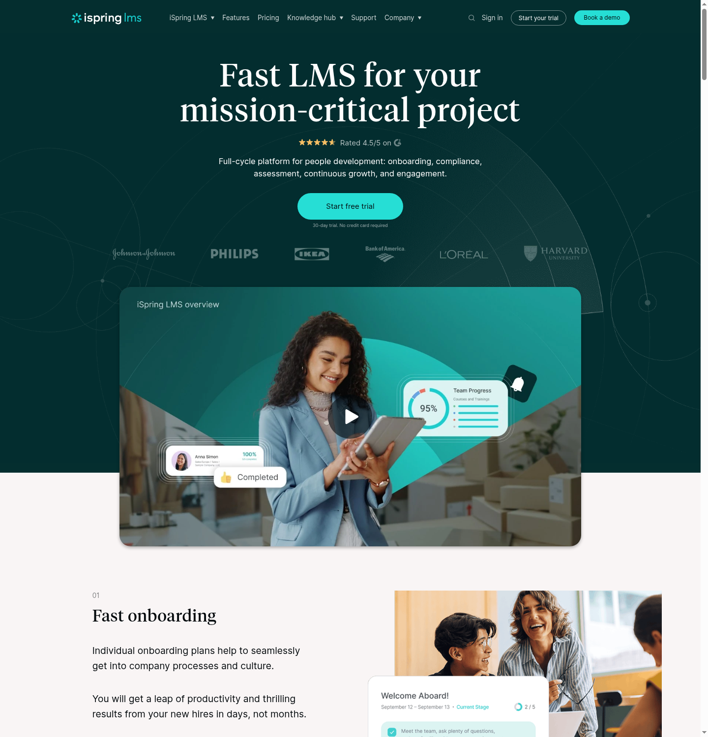 iSpring Learn homepage