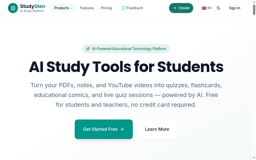 StudyGlen homepage