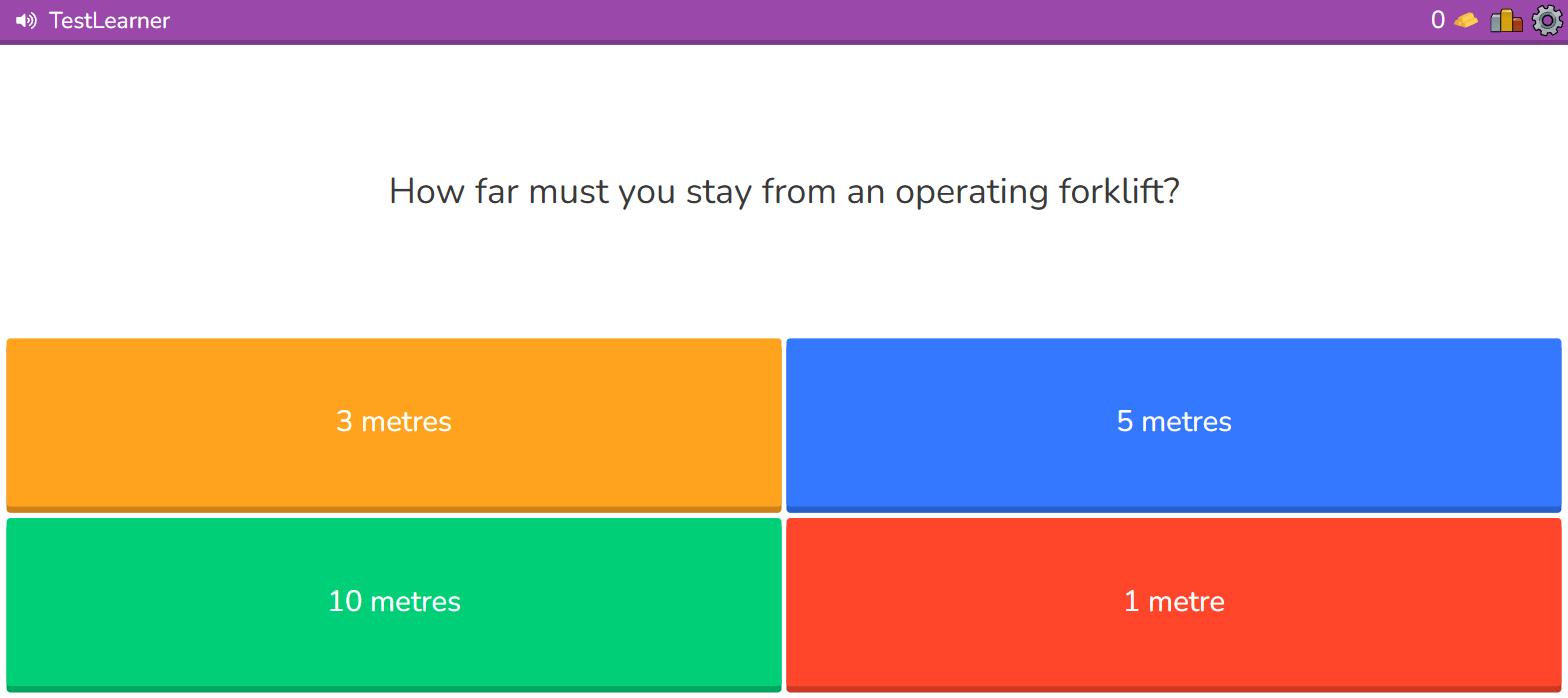 A Blooket question as the player sees it: complete text and answers on their own device