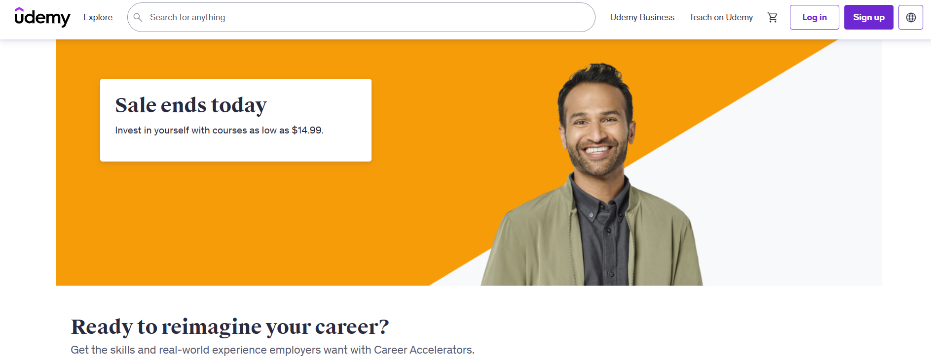 Udemy homepage
