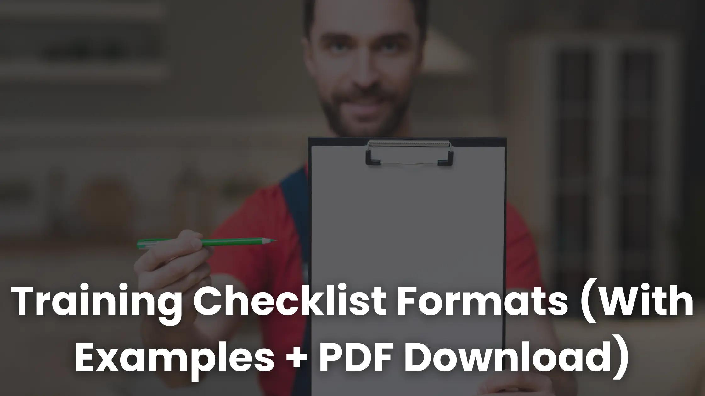 Training Checklist Formats (With Examples + PDF Download) | Coursebox AI
