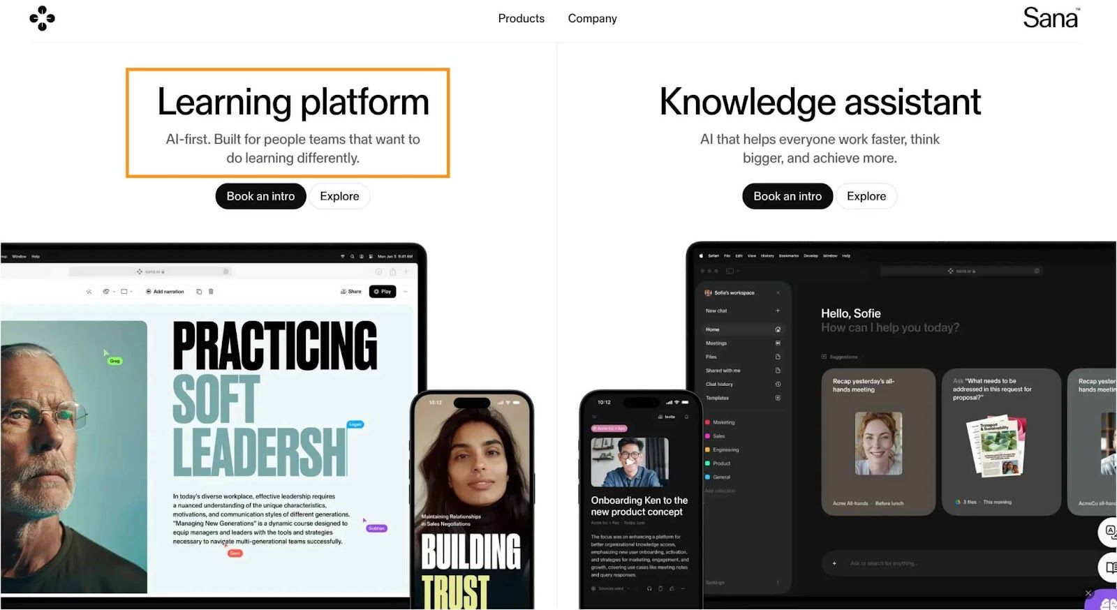 Sana Labs homepage