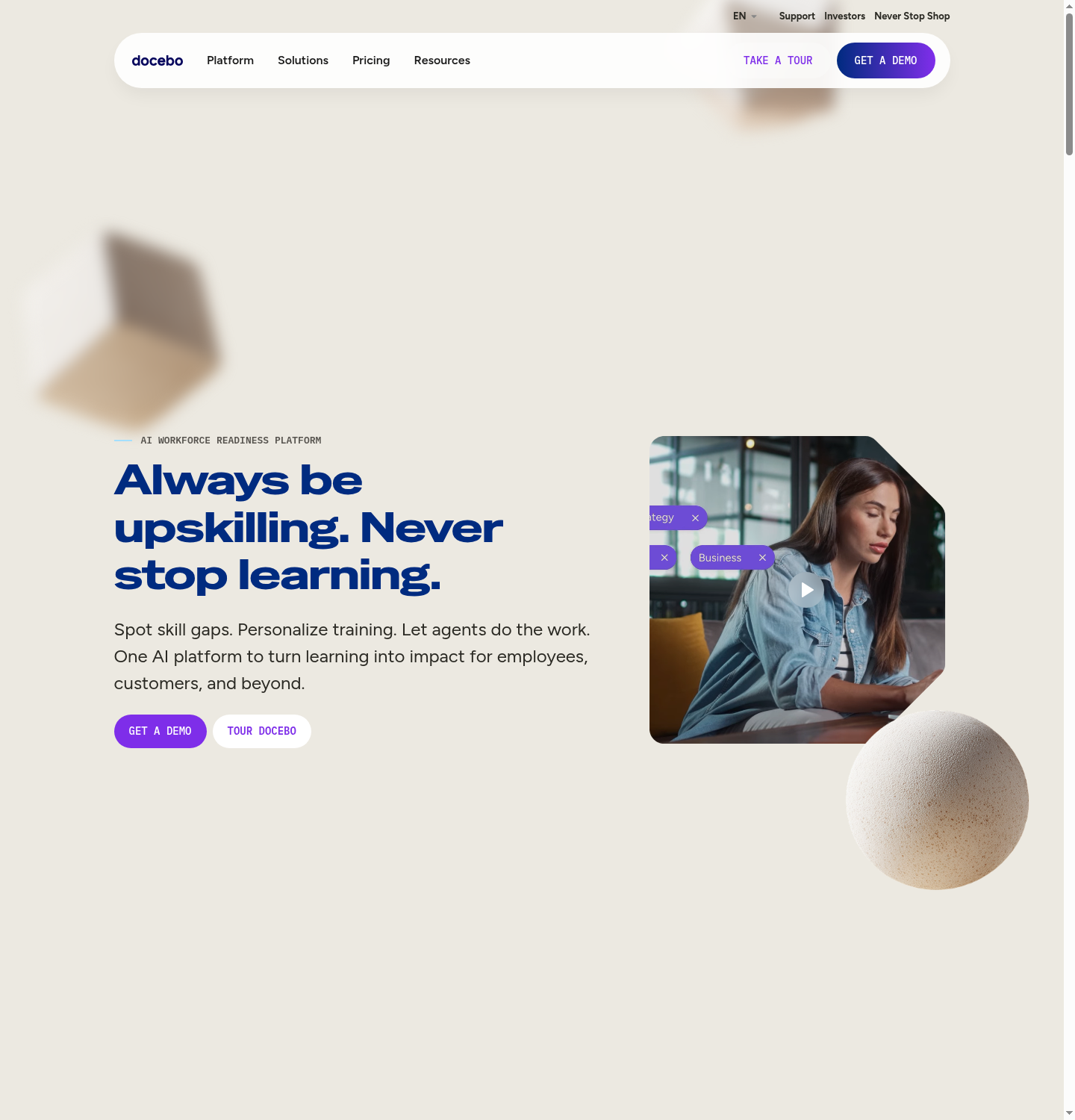 Docebo homepage