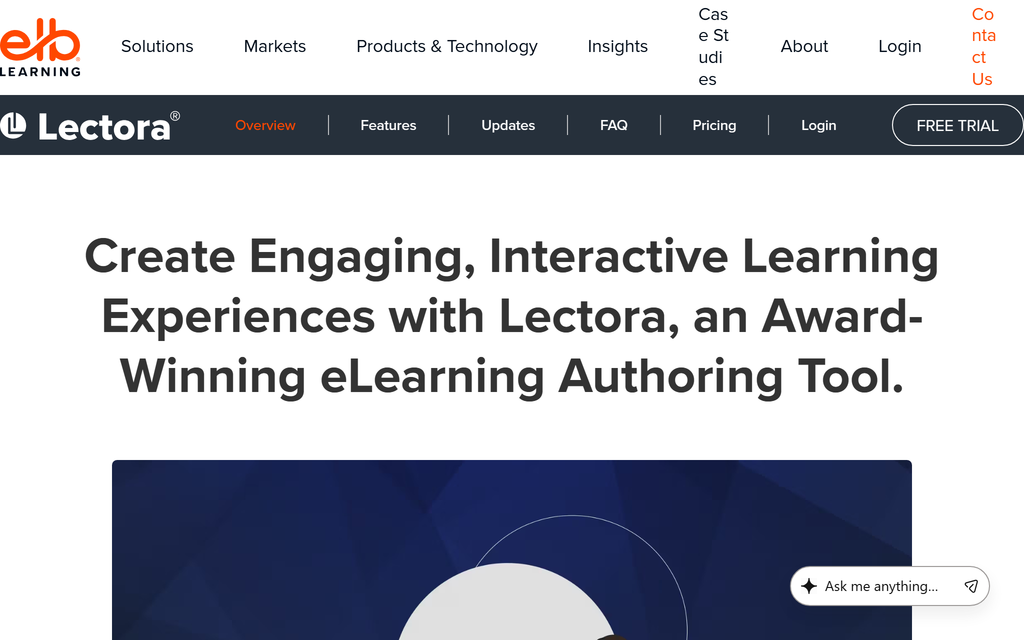 الصفحة الرئيسية لـ Lectora