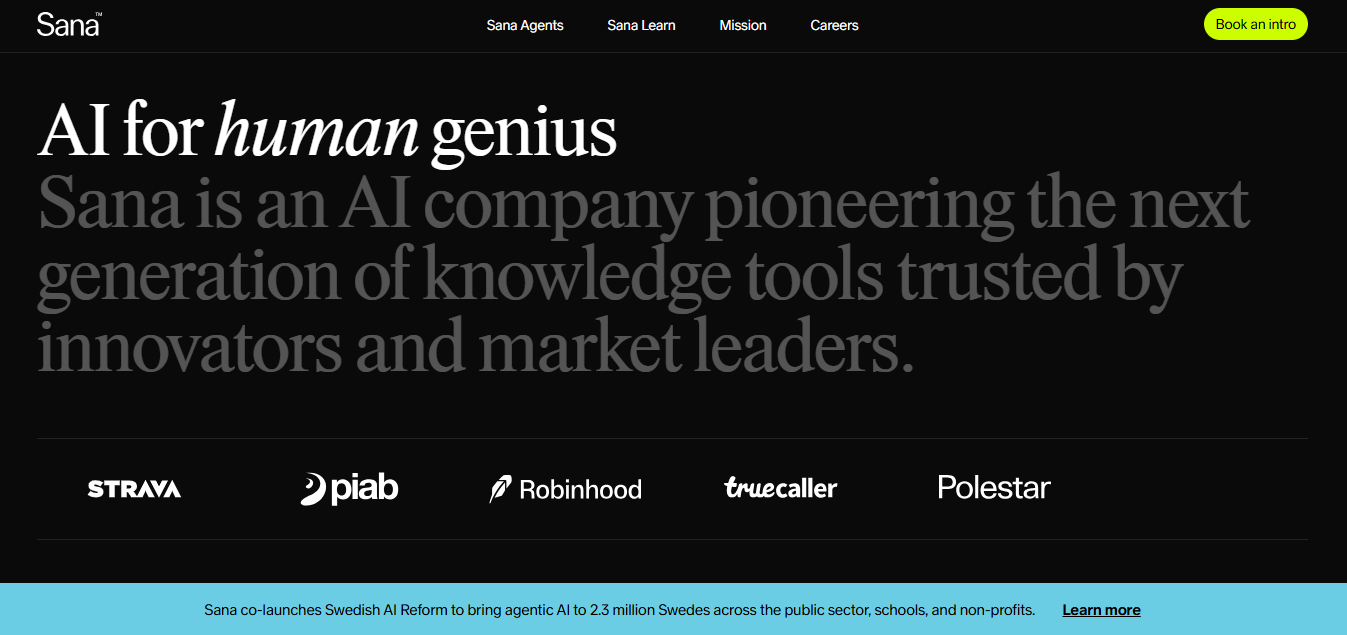 Sana AI helps organisations turn their internal knowledge into a smart on-demand learning experience