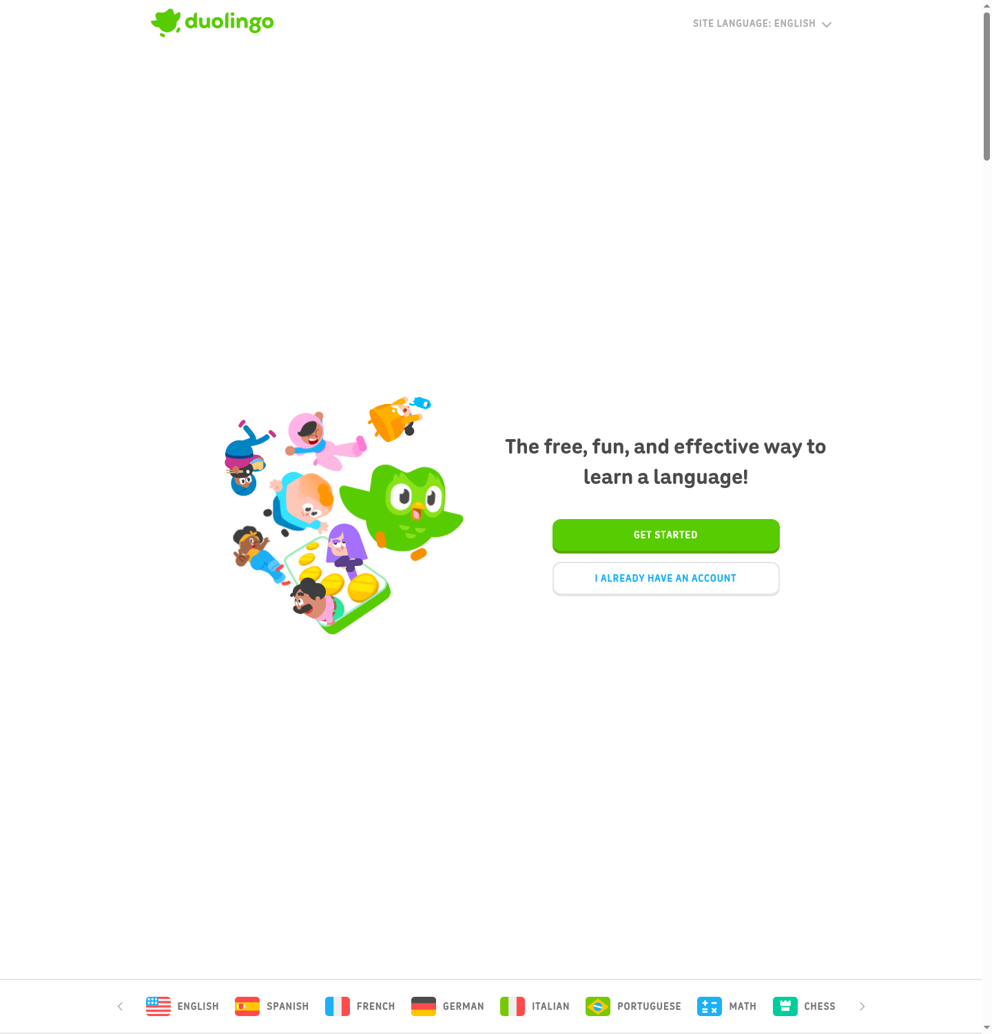 Duolingo homepage