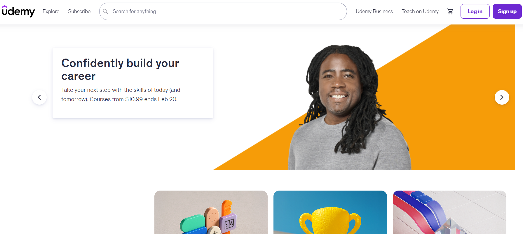Udemy homepage