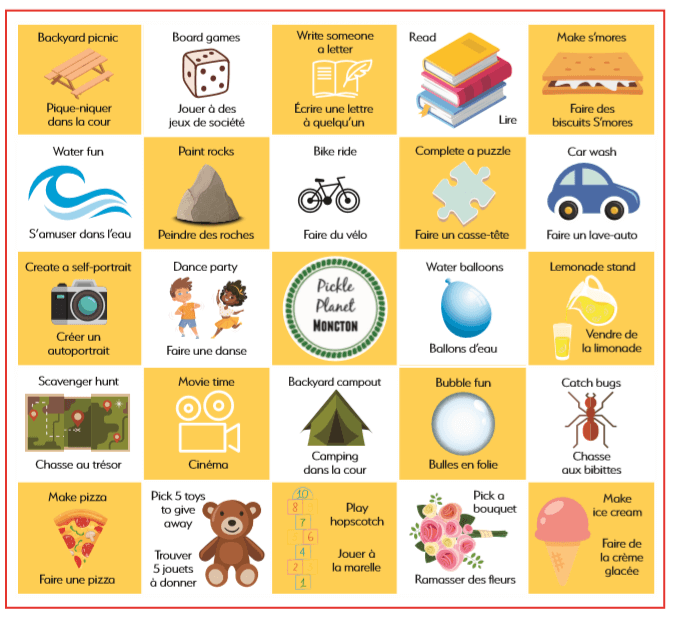 Summer Bucket List Bingo - Pickle Planet Moncton