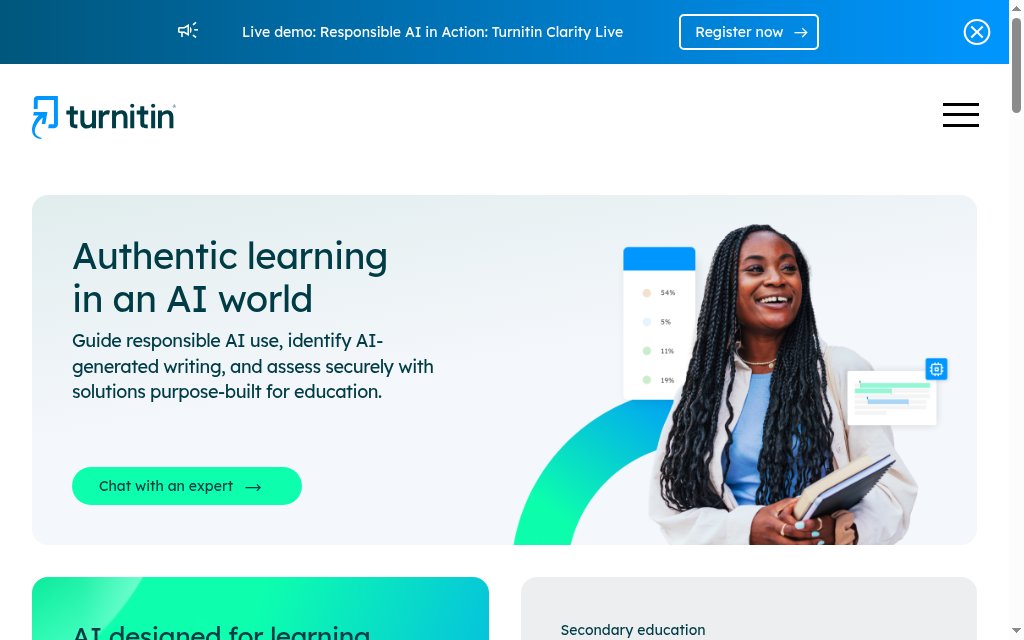 Turnitin homepage