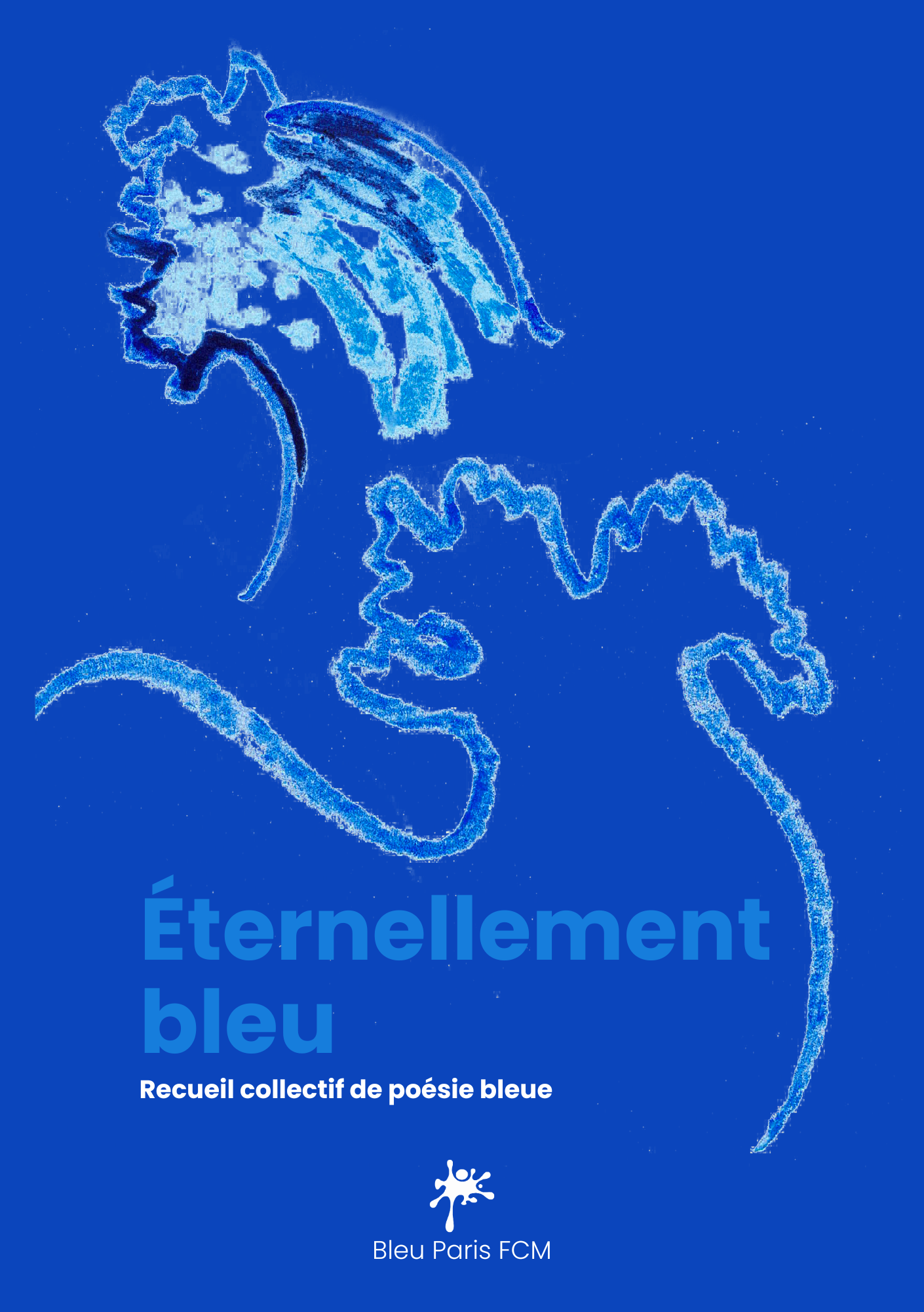 Couverture du recueil Éternellement bleu, recueil collectif de poésie bleue.