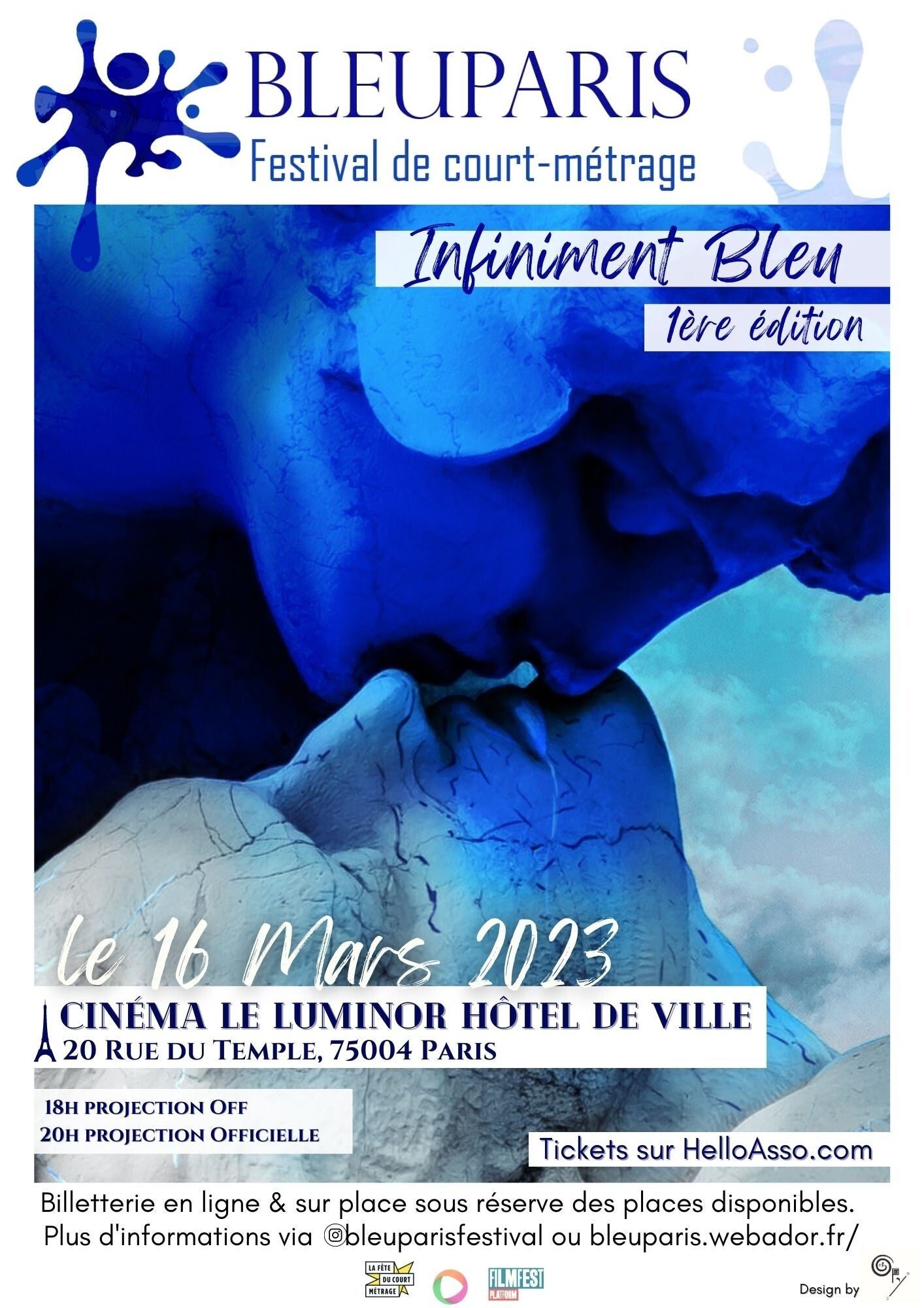 Affiche de la 1re édition du Festival Bleu Paris, 16 mars 2023.