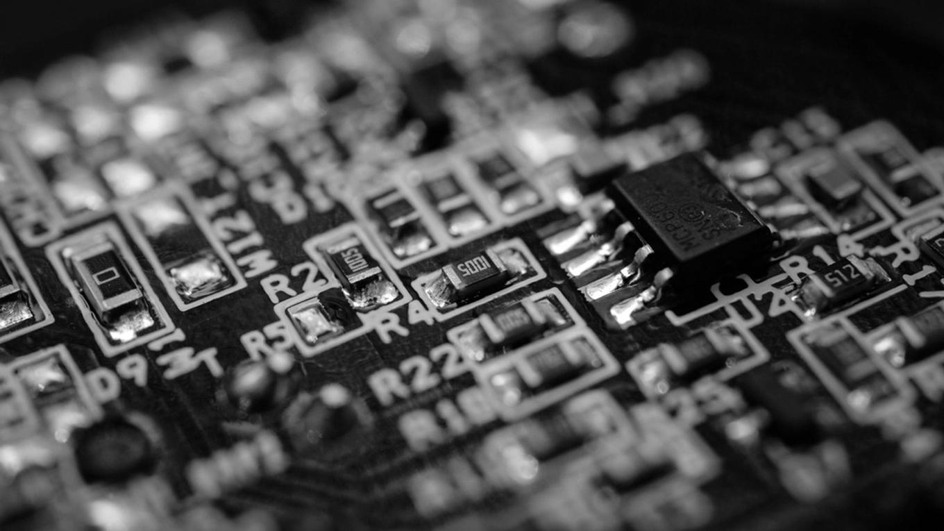 Close-up of a computer circuit board