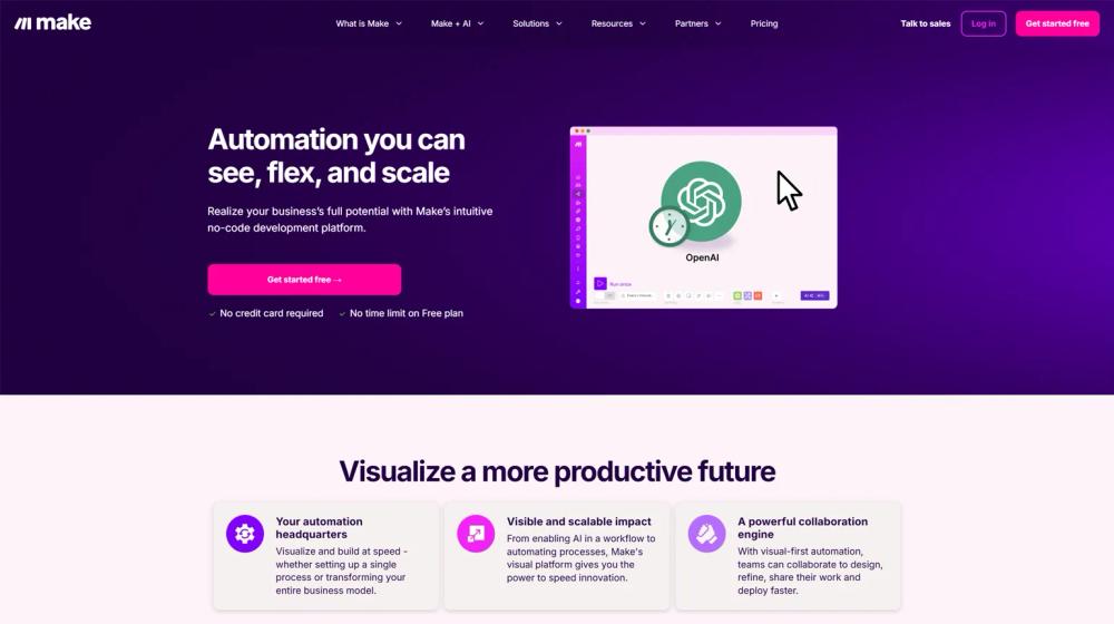 best workflow automation tool for small business make Web App Screenshot