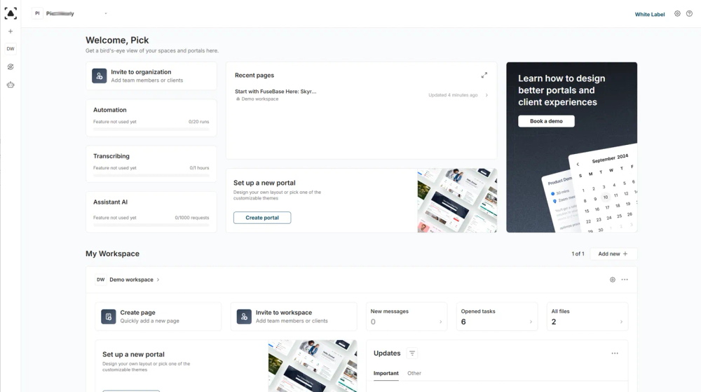 FuseBase Web App Screenshot