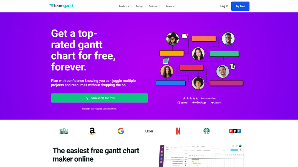 TeamGantt Web App Screenshot